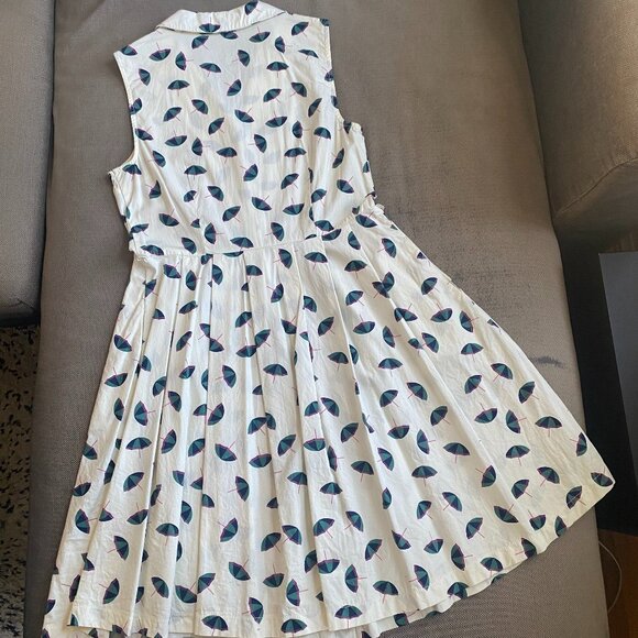 Modcloth Community Brunch Dress in Ivory Umbrella - Picture 5 of 10